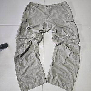 Columbia Omni Shade Cargo Convertible Casual Travel Summer Pants Gray